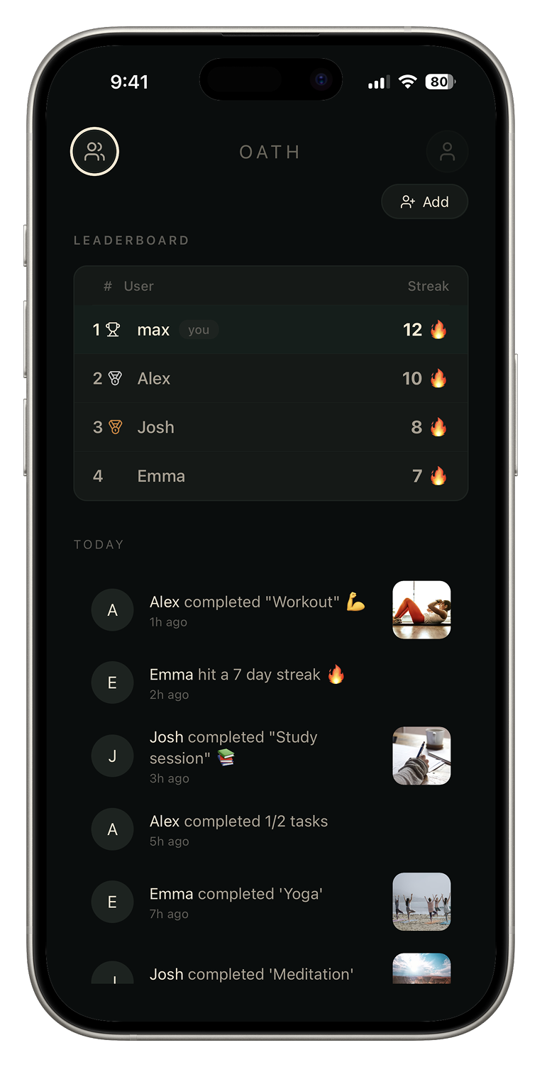 Build your streak — streak tracking screen
